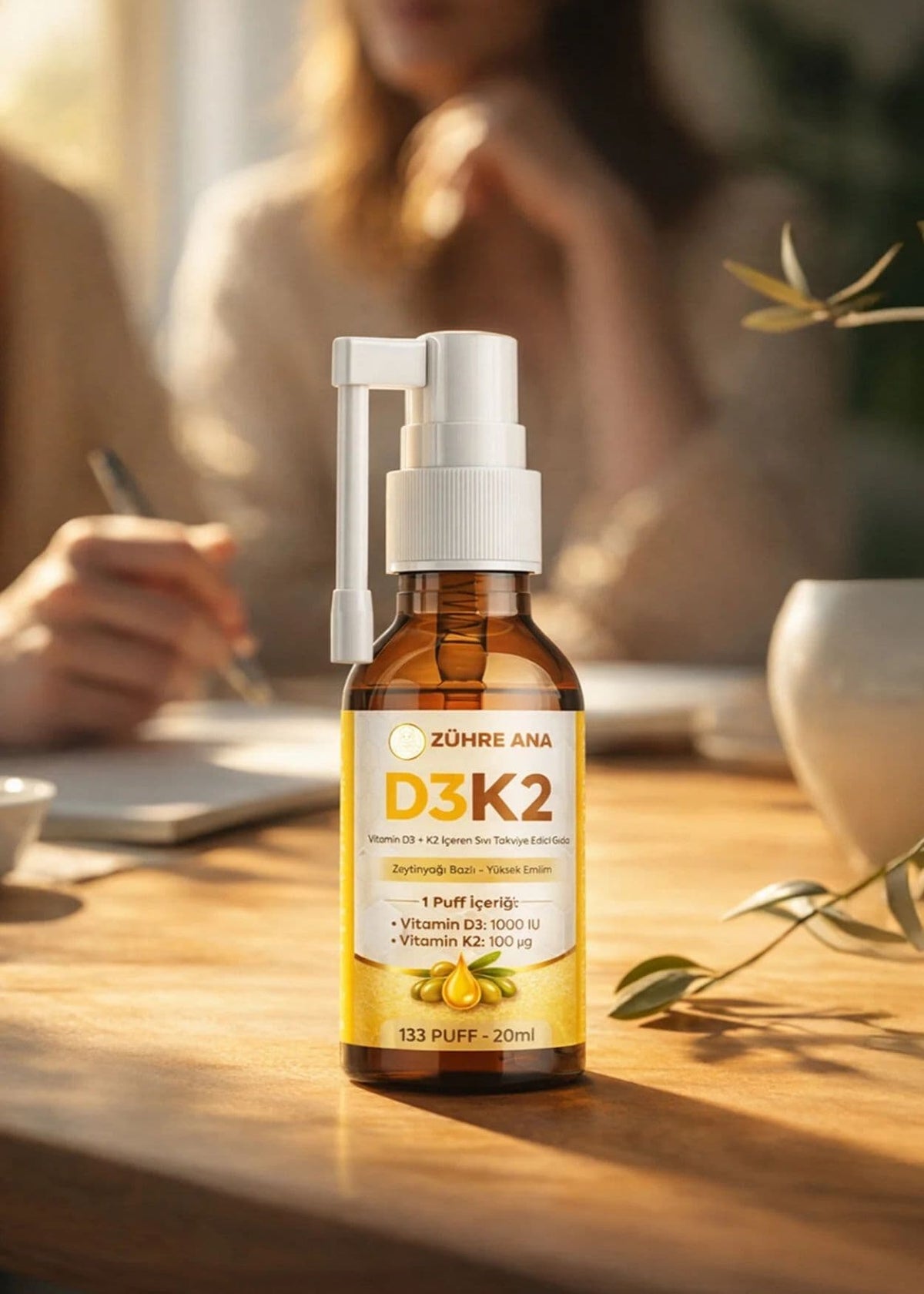 Zühre Ana Vitamin Flüssiges Nahrungsergänzungsmittel mit D3 & K2 – Spray 20 ml