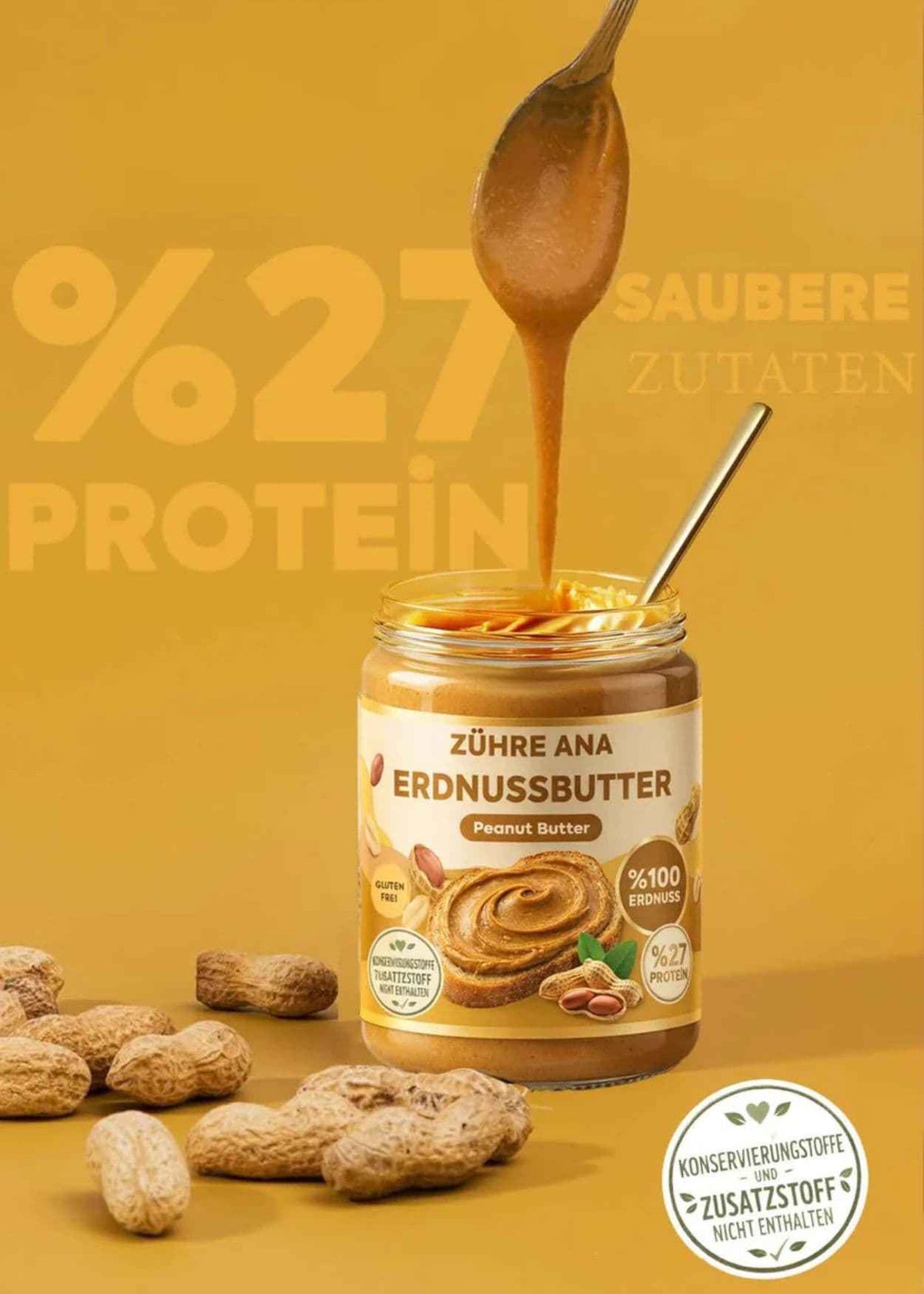 Zühre Ana Zuckerfreie 100% Erdnussbutter 315g