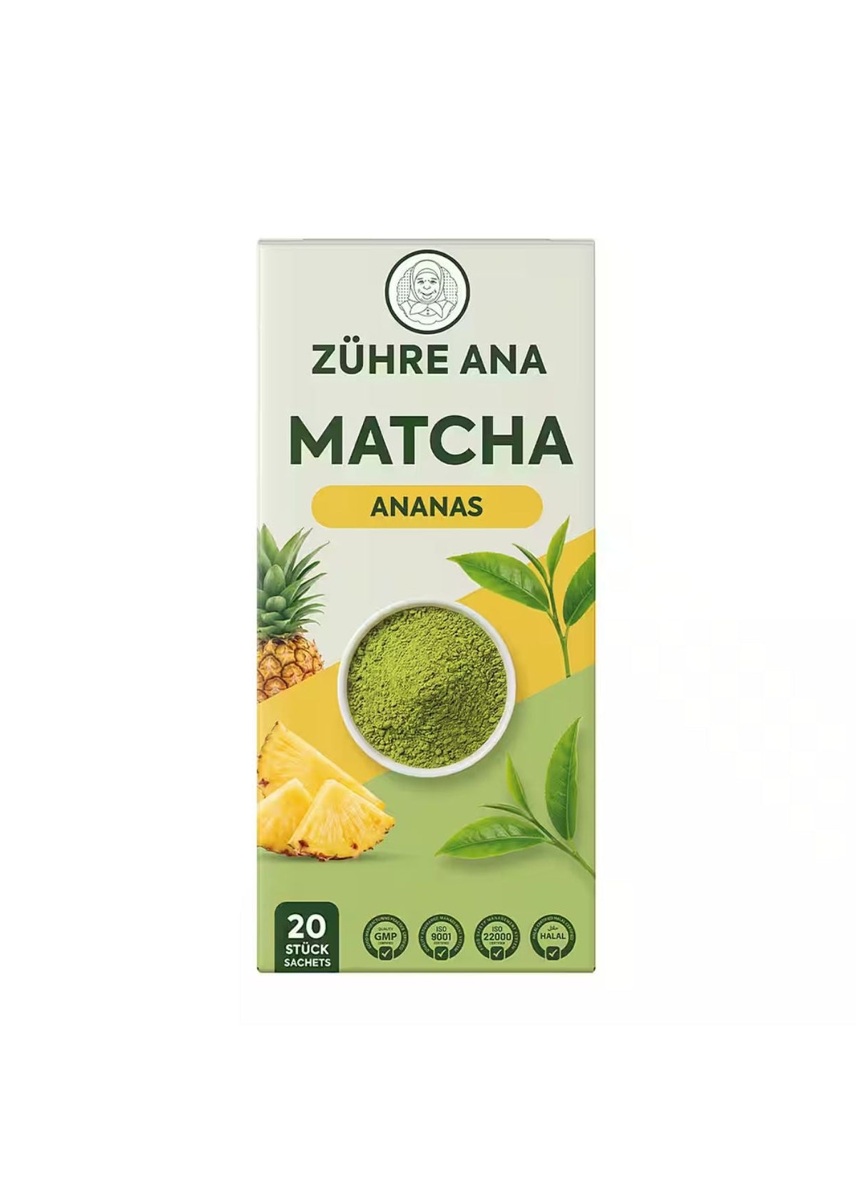 Zühre Ana Tee Matcha Ananas Grüntee-Mischung mit Faulbaum & Zitrone 20x8 g
