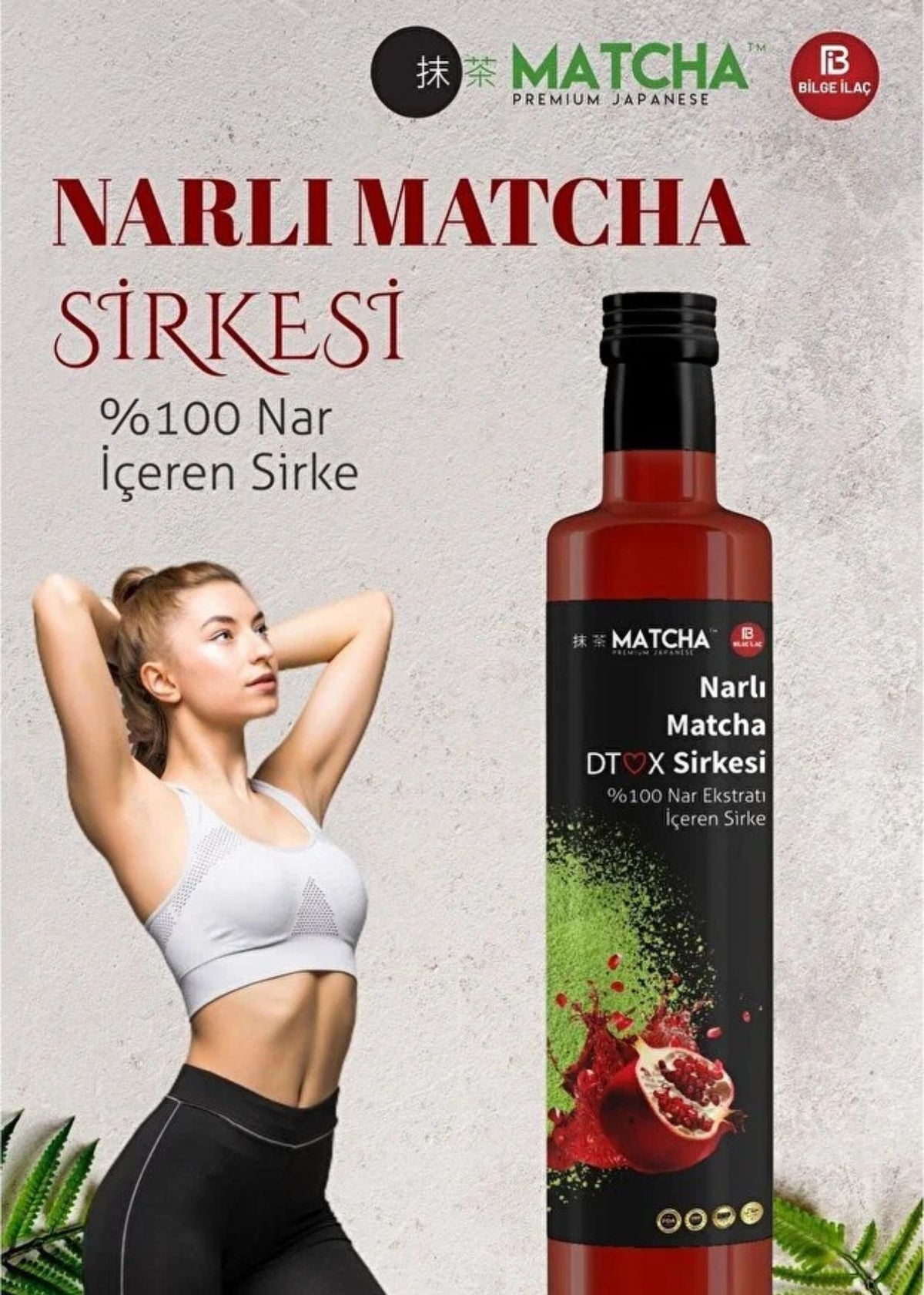 Matcha Premium Japanese Granatapfelessig mit grünem Tee 250ml