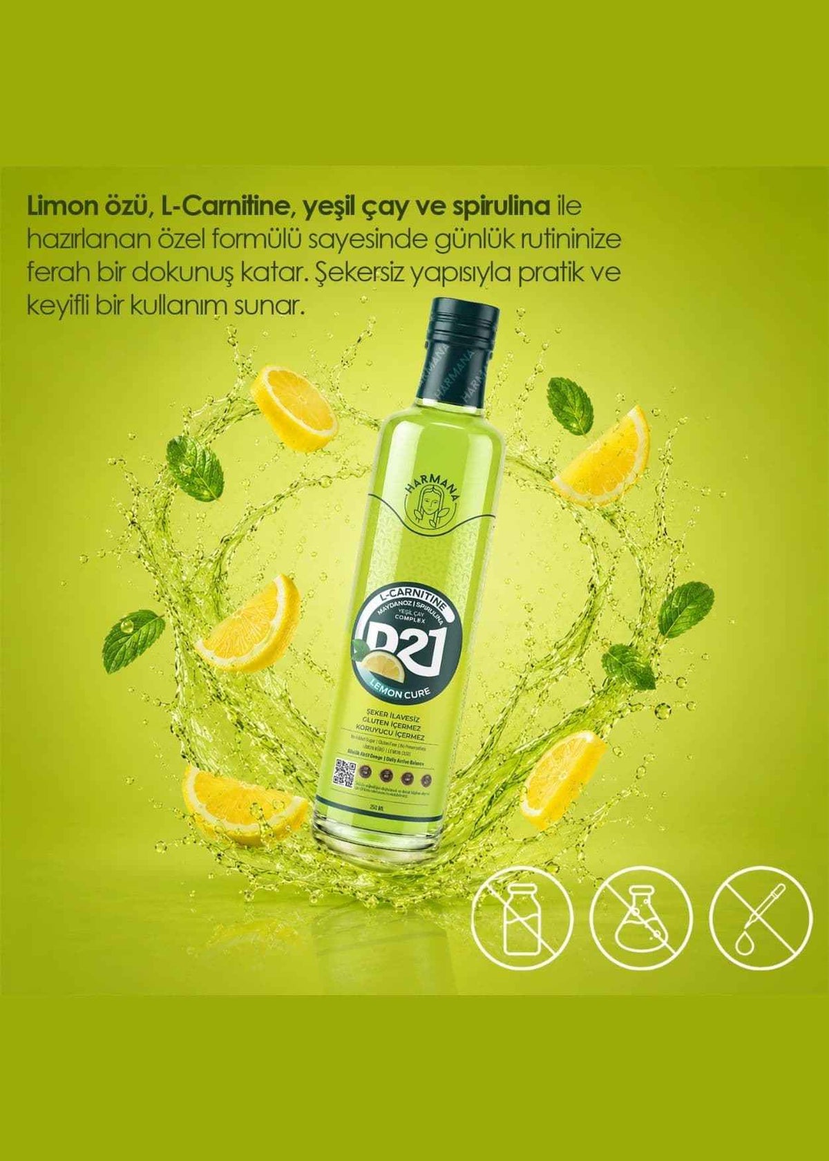 Harmana | Lemon Cure Limon Ekstraktlı İçecek Konsantresi 250ml