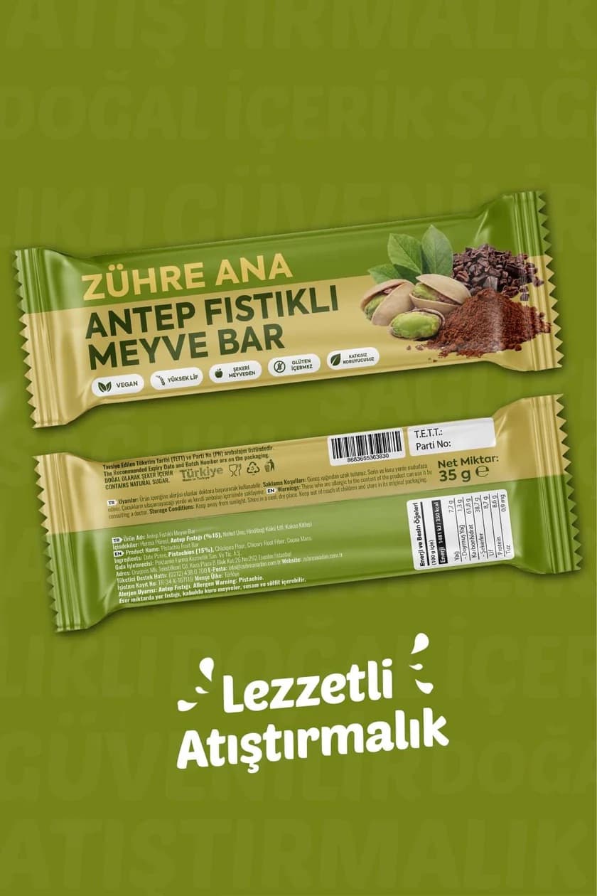 Zühre Ana Antep Fıstıklı Meyve Barı 35g