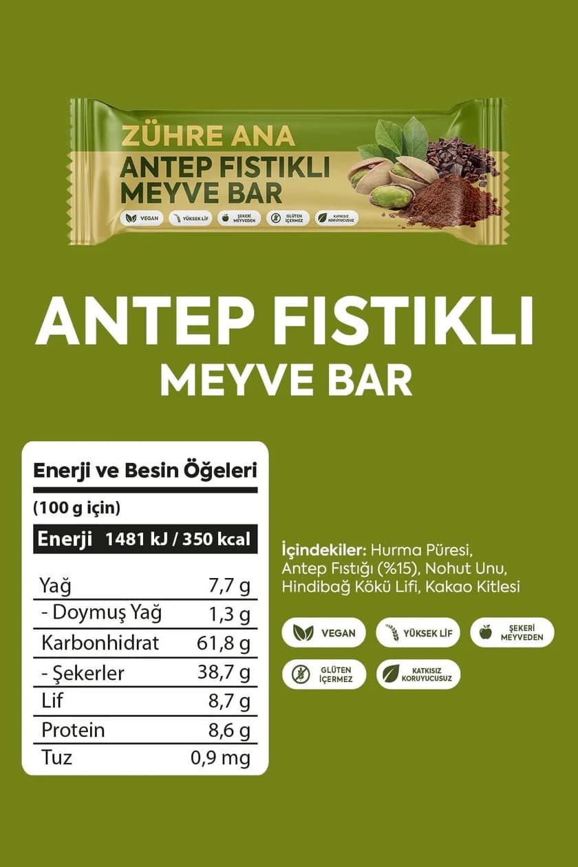 Zühre Ana Antep Fıstıklı Meyve Barı 35g