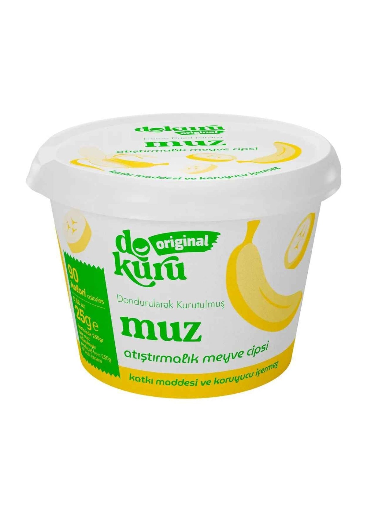Dokuru Dondurularak Kurutulmuş Muz (Meyve Cipsi) 25g