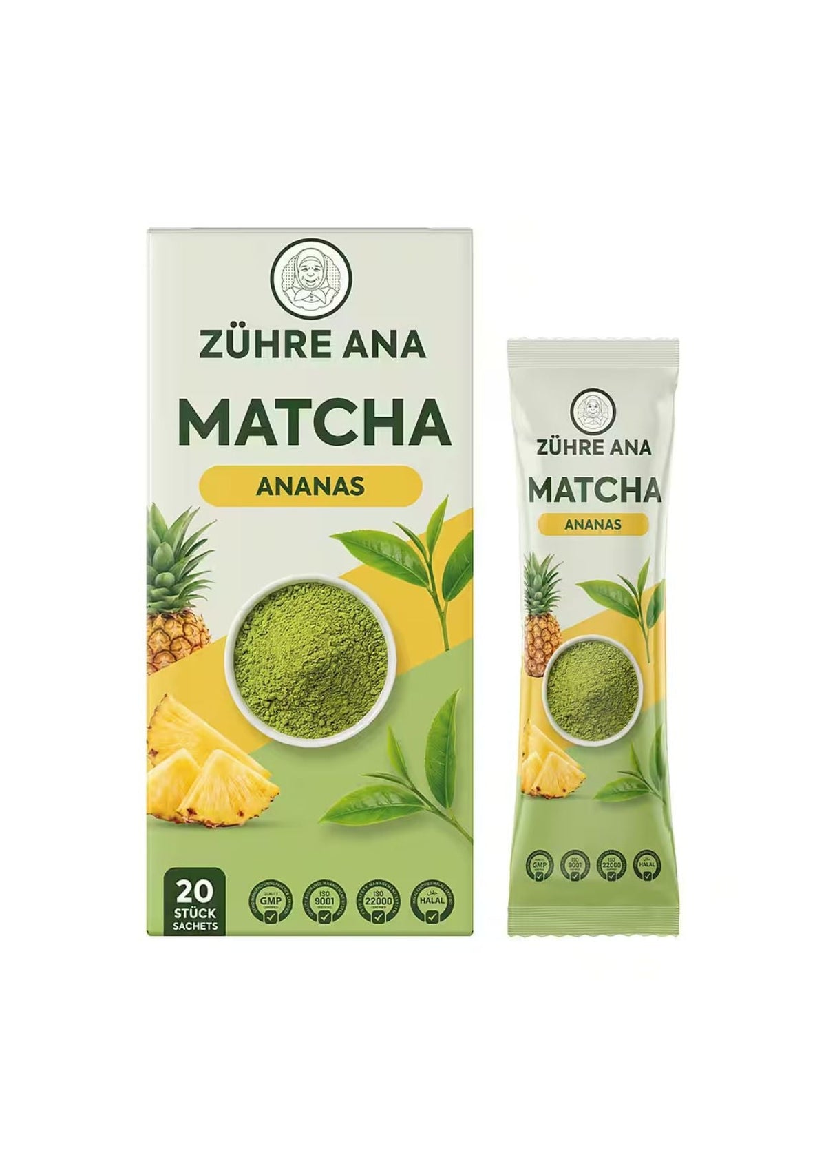 Zühre Ana Tee Matcha Ananas Grüntee-Mischung mit Faulbaum & Zitrone 20x8 g