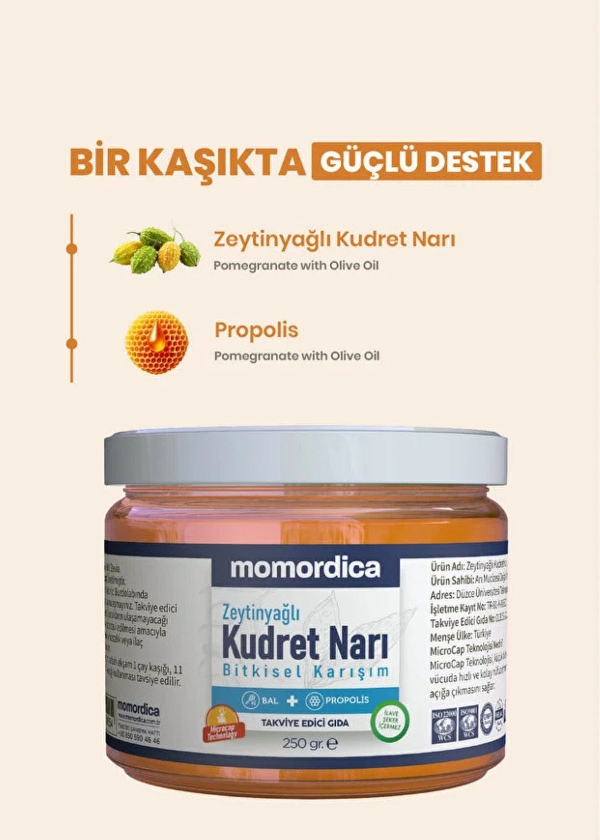 Momordica Bittermelone in Olivenöl (mit Propolis und Honig) 250g