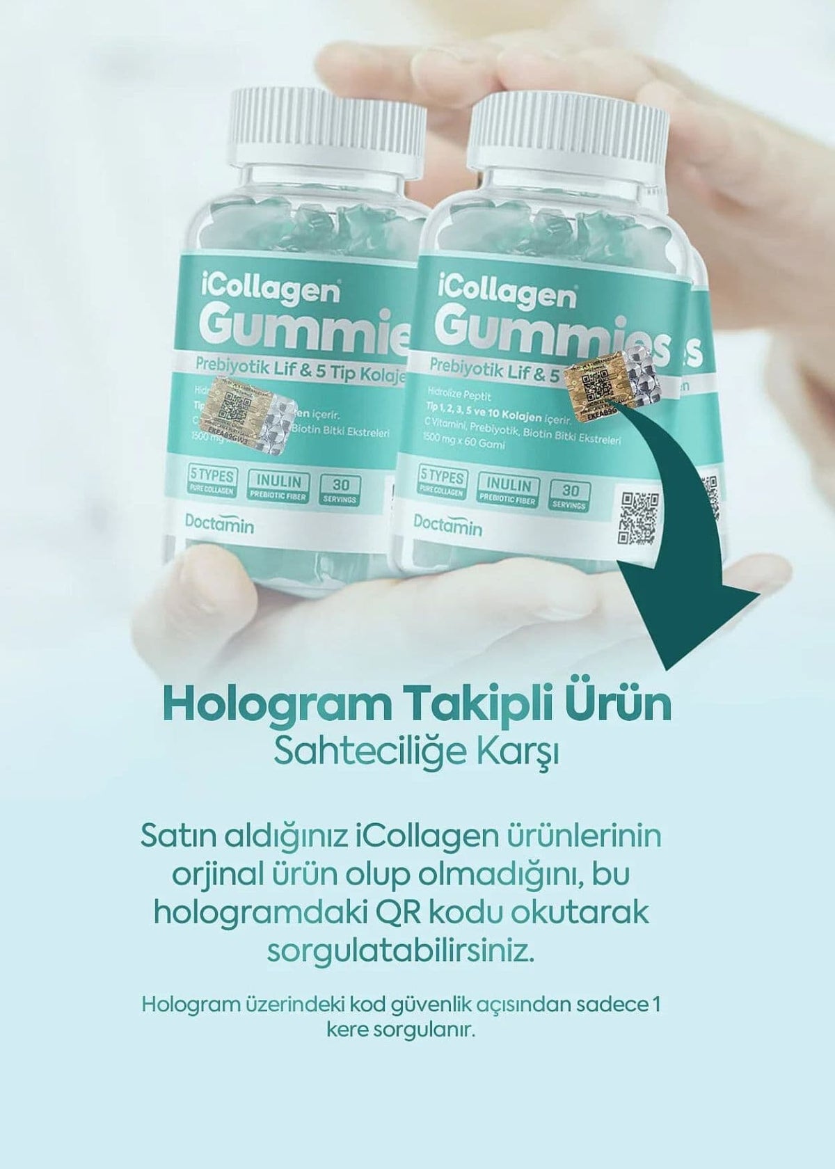 iCollagen Gummies Jelibon Hidrolizat Kolajen & Prebiyotik
 150g (60 x 2,5g)