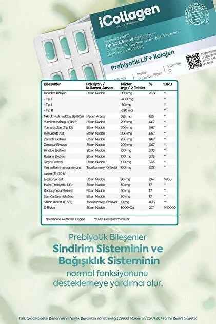iCollagen Kolajen Ve Probiyotik Tablet