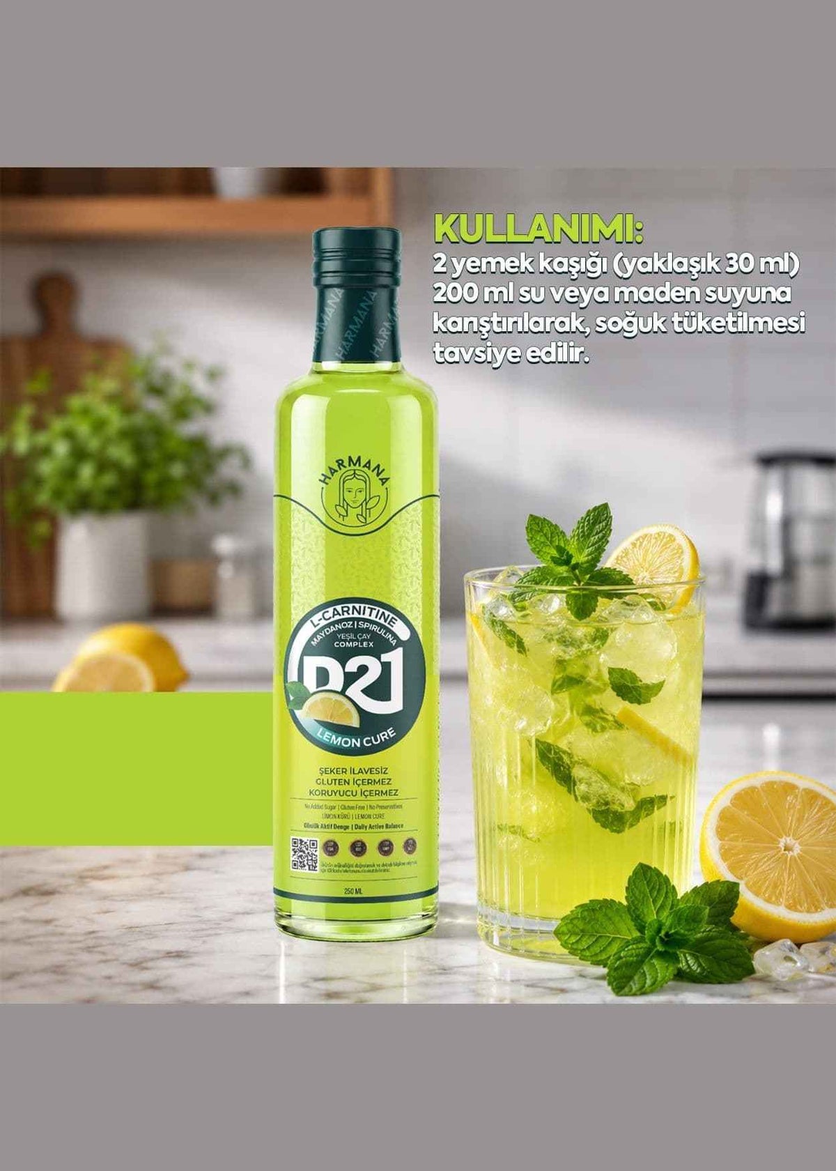 Harmana | Lemon Cure Limon Ekstraktlı İçecek Konsantresi 250ml
