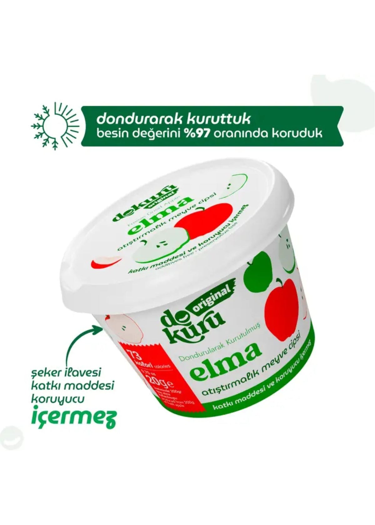 Dokuru Gefriergetrocknete Apfel (Fruchtchips) 20g
