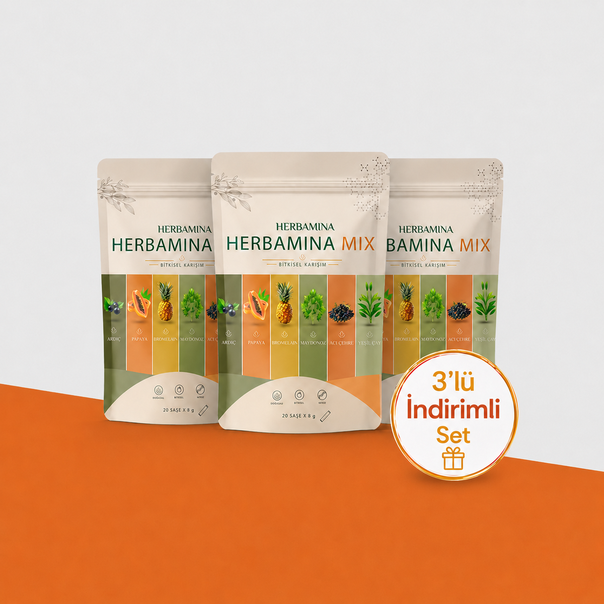 Herbamina Mix Bitkisel Karışım - 3'lü Set