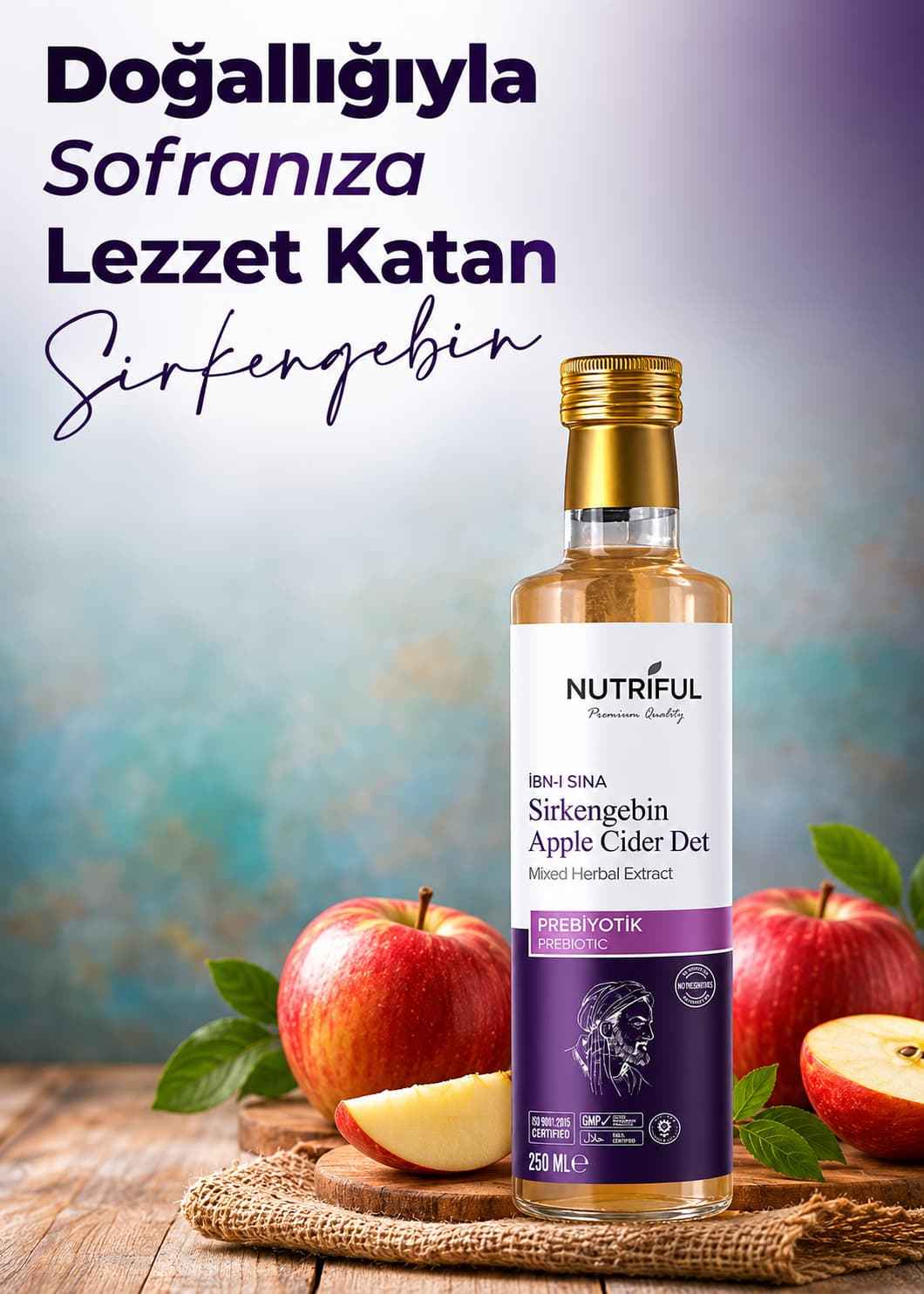 Nutriful İbni Sina Sirkengebin Prebiyotik Sirkesi 250ml
