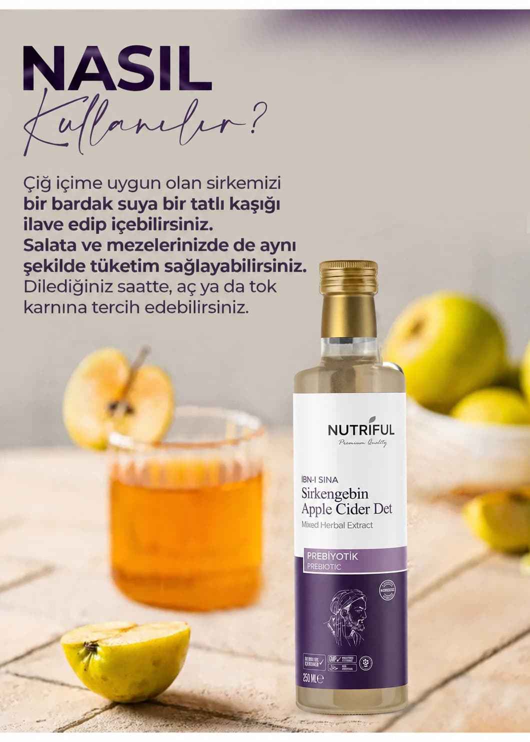 Nutriful İbni Sina Sirkengebin Prebiyotik Sirkesi 250ml