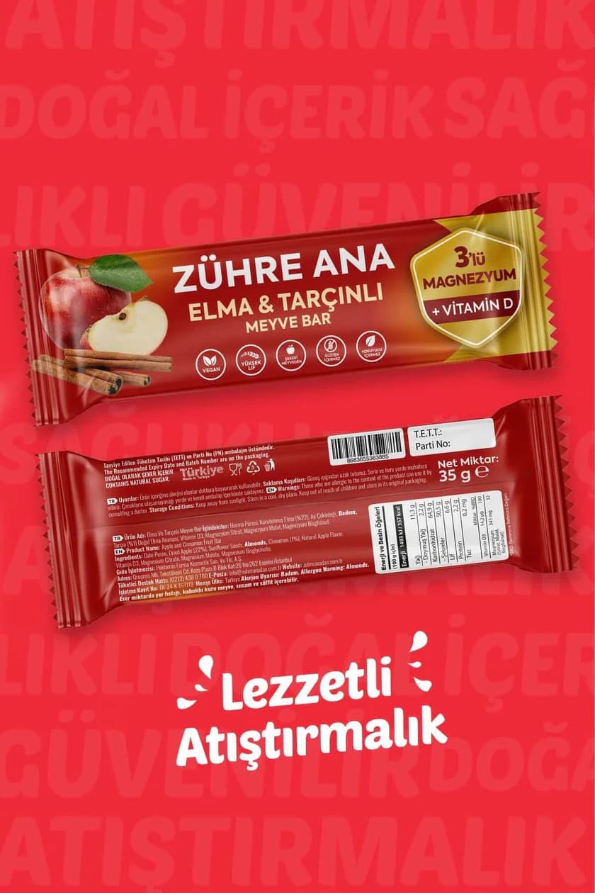 Zühre Ana Elma & Tarçınlı Meyve Barı 35g