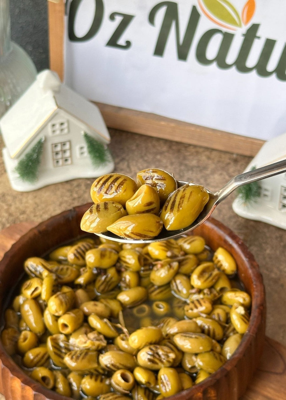 Öznatur Gegrillte Grüne Oliven 1kg