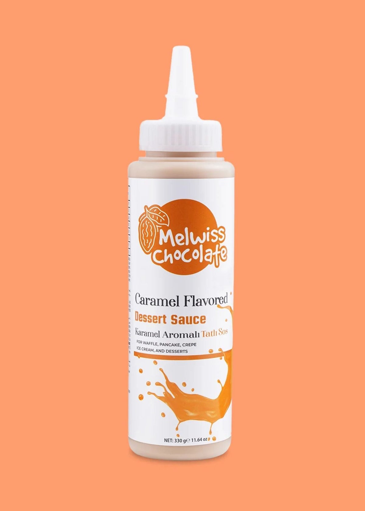 Melwiss Chocolate Karamell Dessertsoße – für Waffeln, Crêpes & Desserts 330g