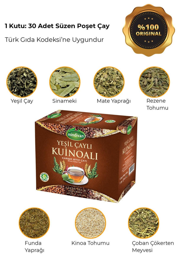 Kinoa'lı D-tox Karışık Bitki Çayı 1.5g x 30 = 45g