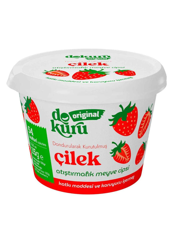 Dokuru Dondurularak Kurutulmuş Çilek (Meyve Cipsi) 15g