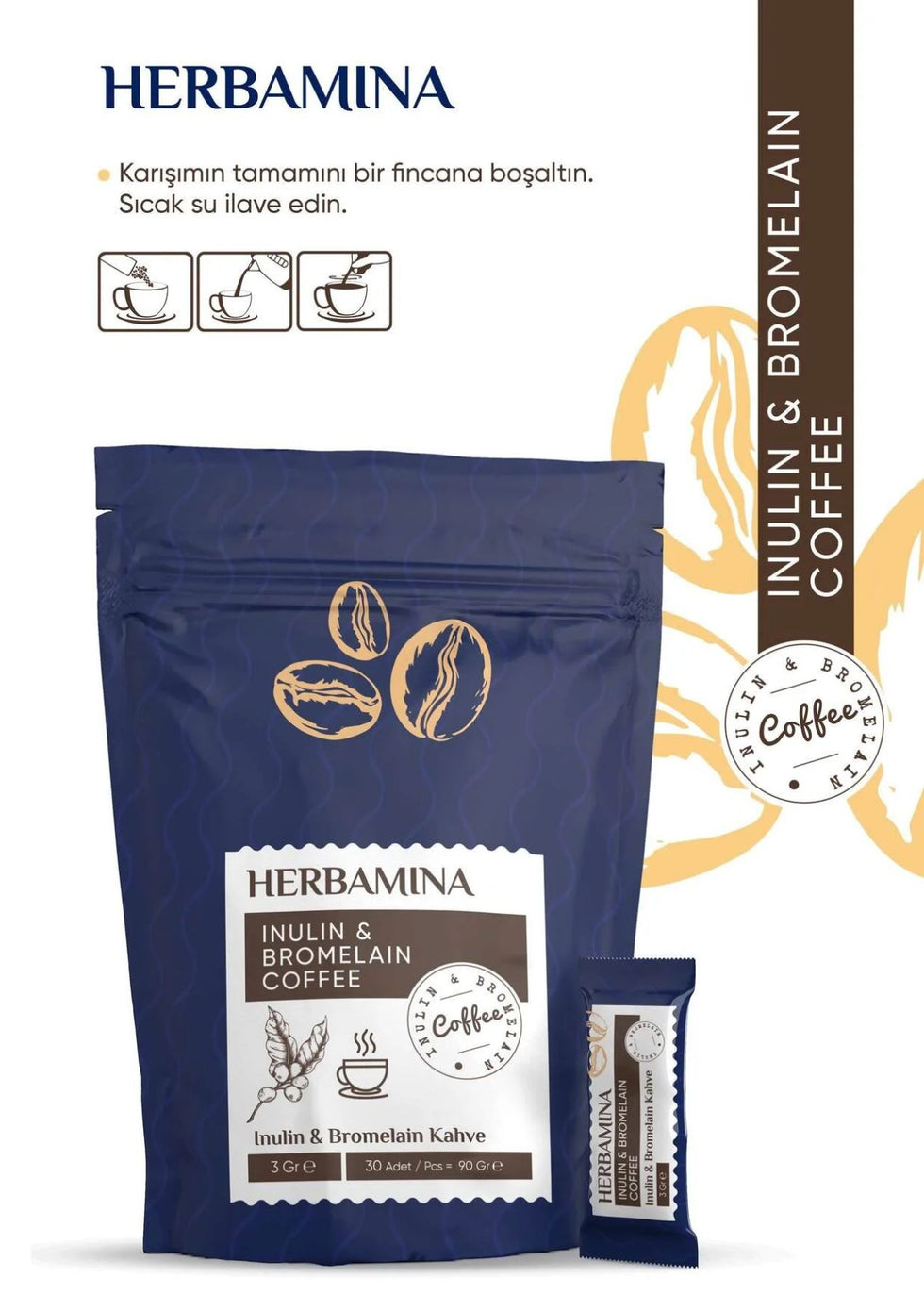 Herbamina Inülin Ve Bromelain Coffee 30 x 3g