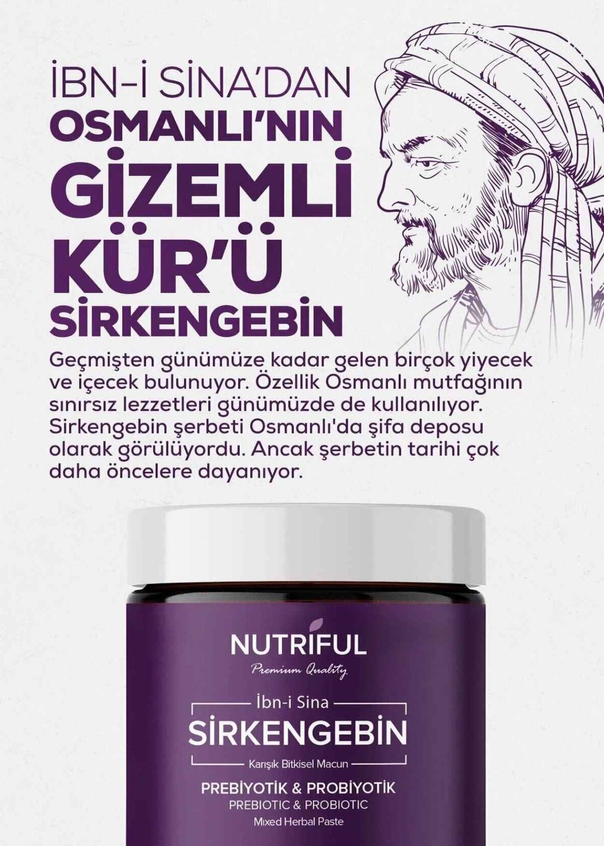 Nutriful Ibn-i Sina Sirkengebin Prebiyotik & Probiyotik Bitkisel Macun 240g